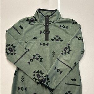 Livi Active Geometric Green and Black Hoodie